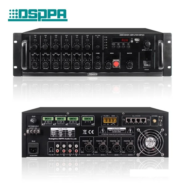 6 Zones Integrated Mixer Amplifier With Remote Paging Mic With Dc24v
