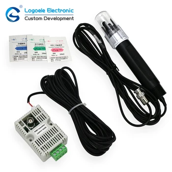 Digital 0-5 V 0-10 V RS485 4-20ma Output Suhu Controller Probe Kit Analog Sensor PH untuk air