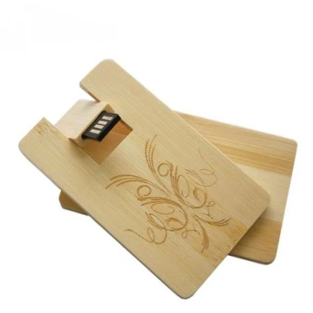 Usb Flash Pen Drive Memory Stick Wooden Credit Card Shape For Custom Logo Box Corporate Gift 2.0 8Gb 16Gb 32Gb - ANKUX.COM