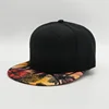 Wholesale Black Tropical Style Coconut Tree Two Tone Custom Made 6 Panel Snapback Flat Bill Caps Custom Mens Hip Hop Hat