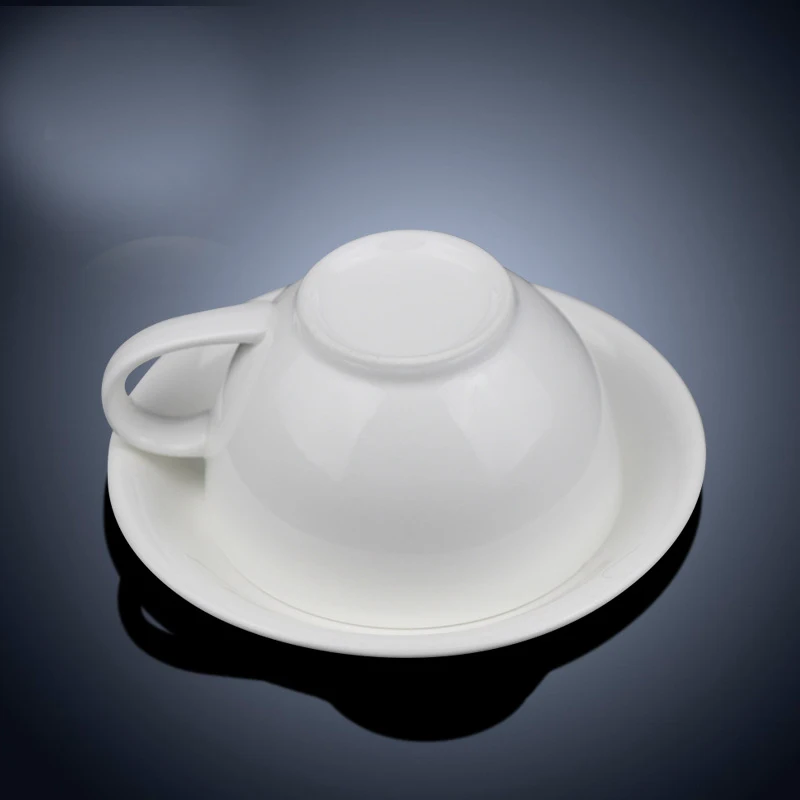 Wholesale Plain White 250ml Durable Ceramic Tea Cup Coffee Mug And