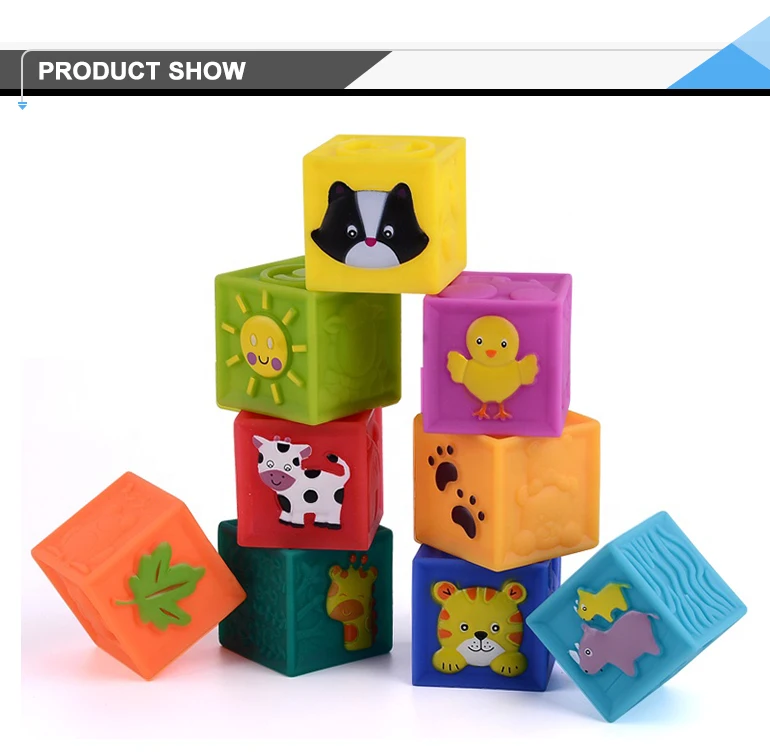 Rubber Teethers squeeze bricks toy soft baby building blocks.jpg