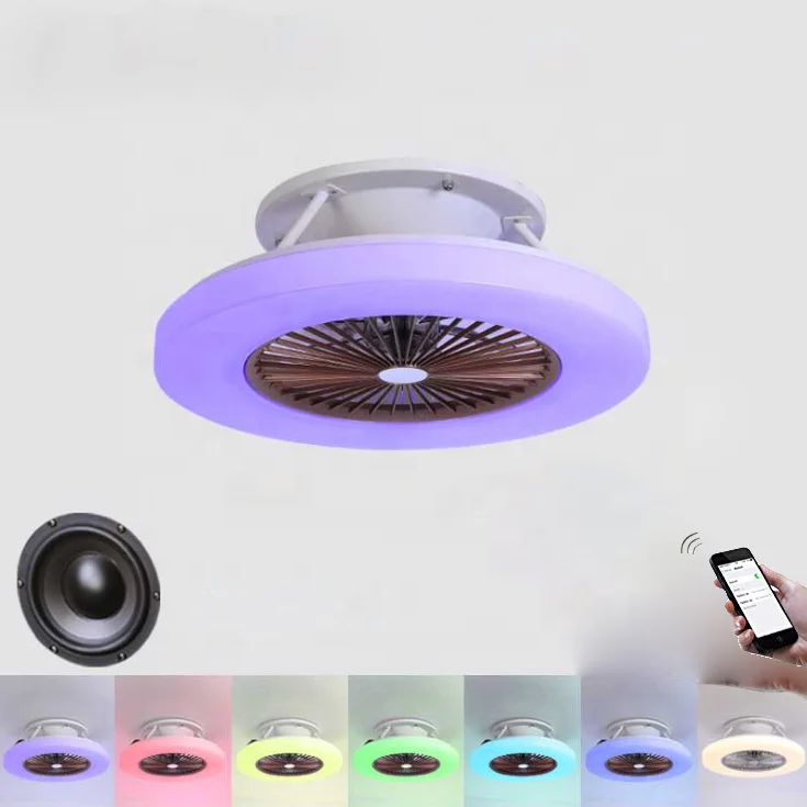 2020 New Bluetooth Control RGB LED Ceiling Fan Colour Light AC220V