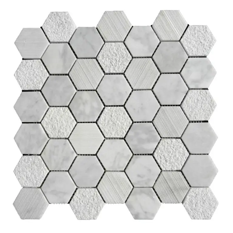 Lusso Carrara Marble Mosaic Tile Hexagon Honed White Gray Indoor Floor Wall Backsplash Tub Shower Vanity Qdisurfaces Buy Lusso Carrara Marble Mosaic Tile Hexagon Marble Mosaic Tile Indoor Floor Wall Backsplash Tub Shower