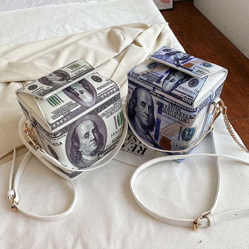2021 New Design Hundred Dollar Currency Money Clutch Purse And Handbags