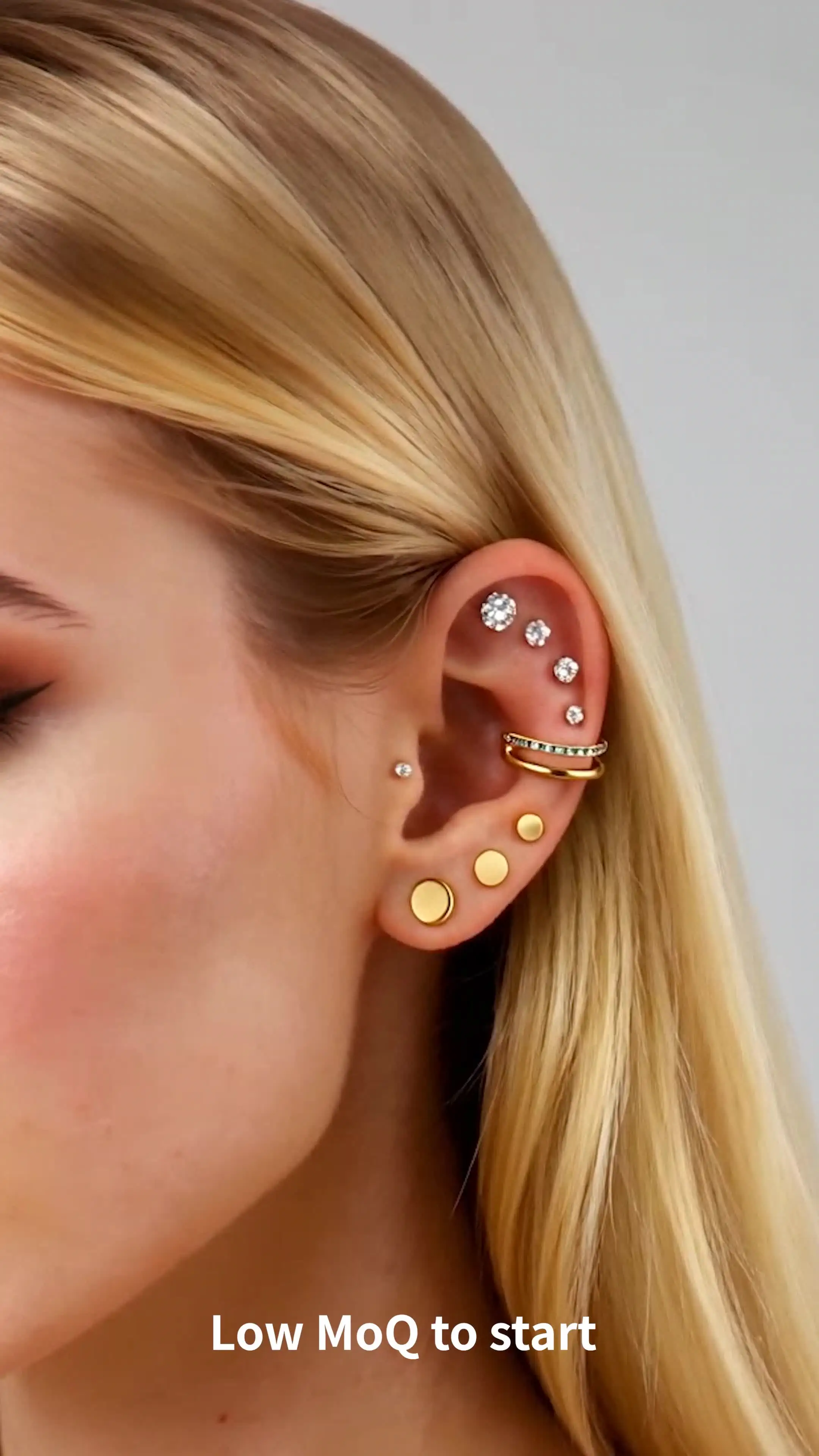 Shop Right Grand Titanium Labret Studs with CZ Cartilage Earrings