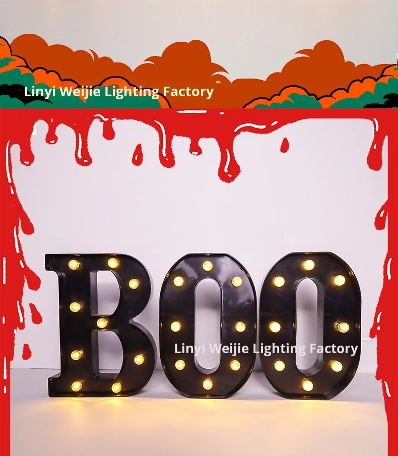 product led boo letter lamp with oil printing halloween scene atmosphere desktop glowing horror prop light sign for decorations-5