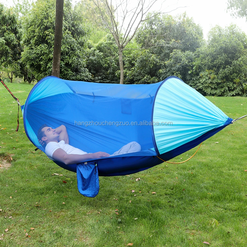 Aluminum Pole 2 Person Camping Hammock with Mosquito Net,CZD-050 Pop Up Mosquito Net Hammock,Pop Up Rollover Prevention Hammock