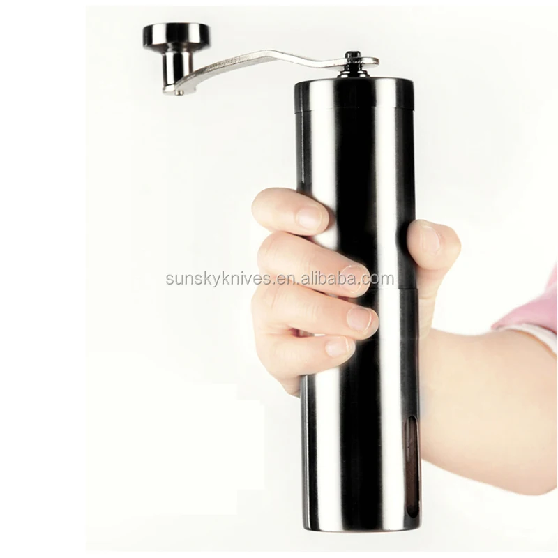 Stainless Steel Portable Burr Coffee Grinder And Faster Hand Crank