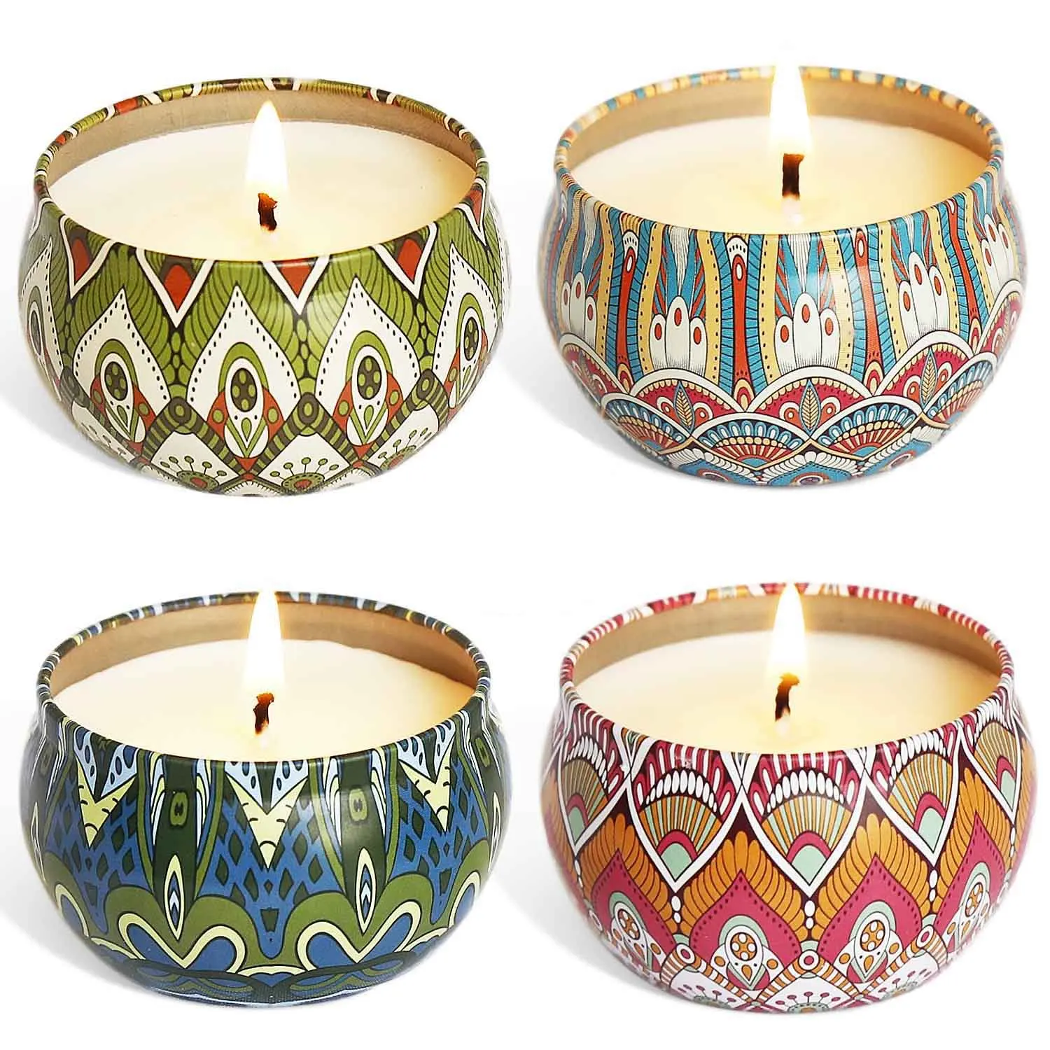 amazon hot sell magnolia candles mandala pattern soy scented
