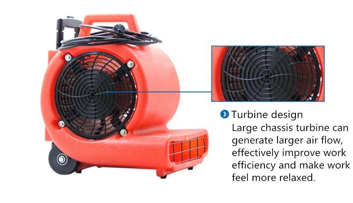 Portable 3-speeds mini Air Mover blower equipment carpet clean/drying floor air blower for water/flood damage restoration