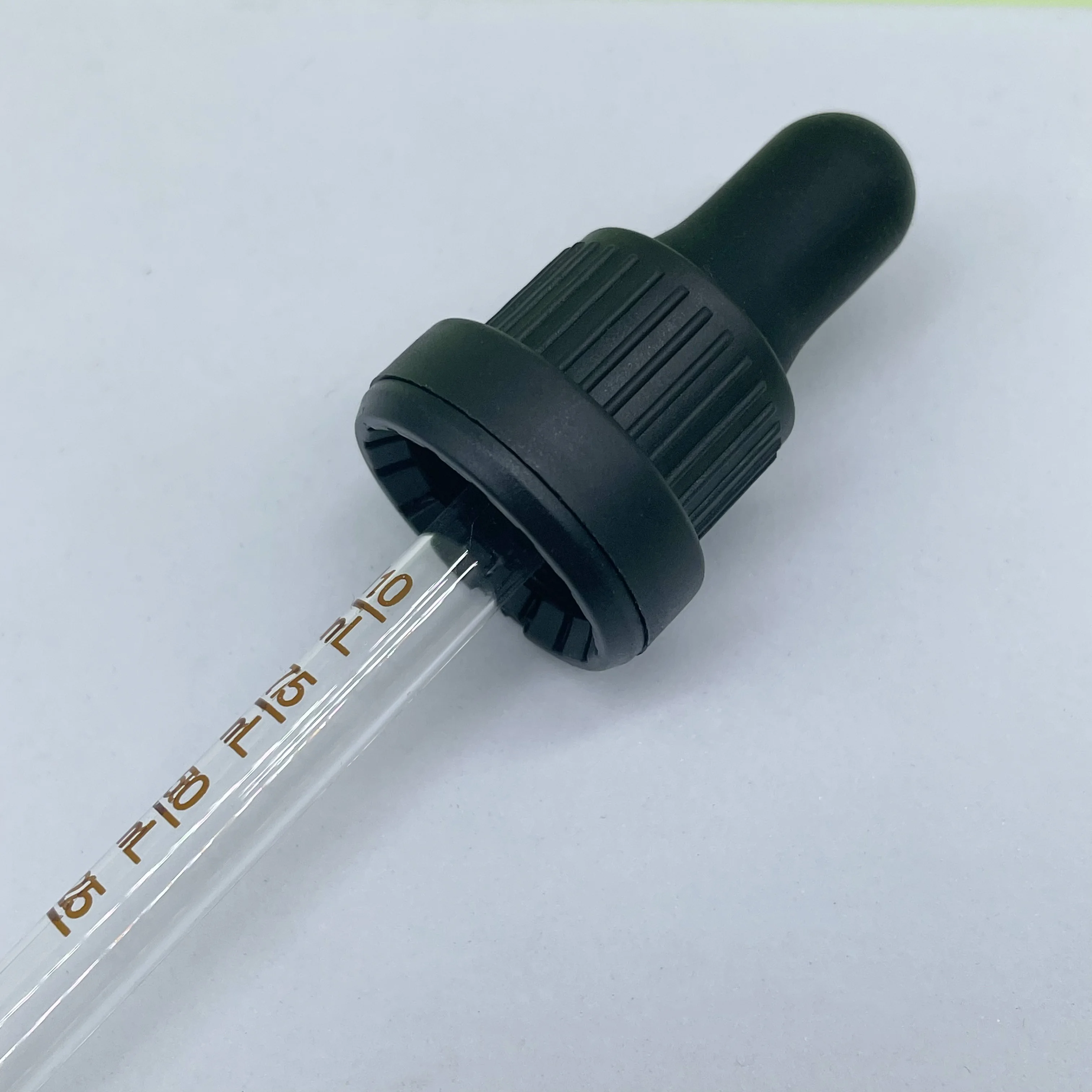 product 18mm black tamper proof glass dropper tamper evident ribbed screw cap glass dropper with black teat for essential oil bottle-28