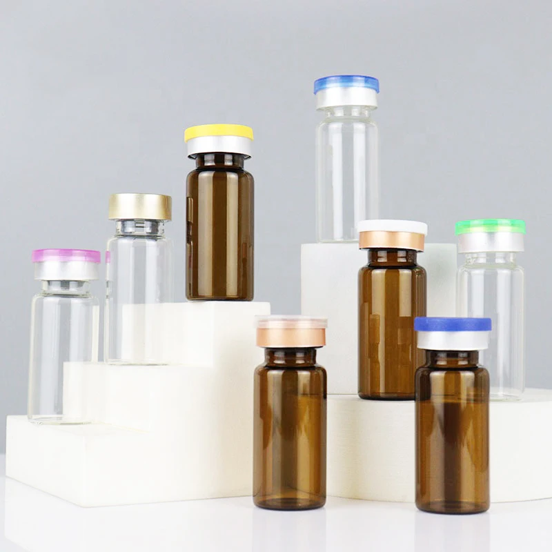 small 3ml 5ml 10ml glass serum vial empty bottle medical use vials bottles with rubber stopper details