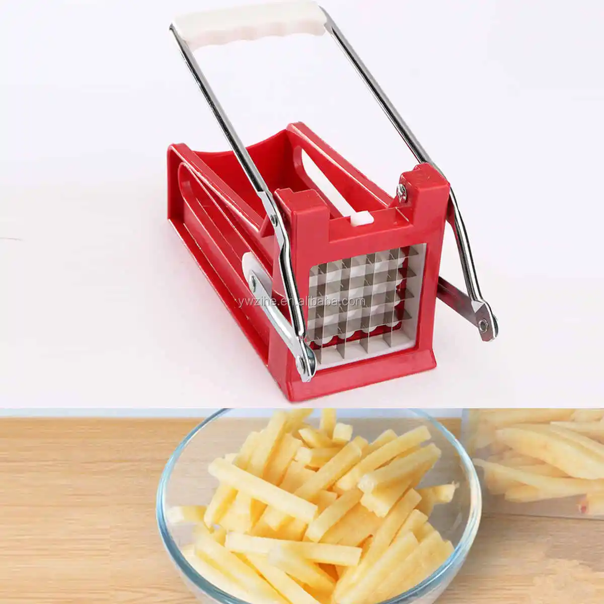 Potato Chipper French Fries Slicer Chip Cutter Chopper Maker Slicer + 2  Blades