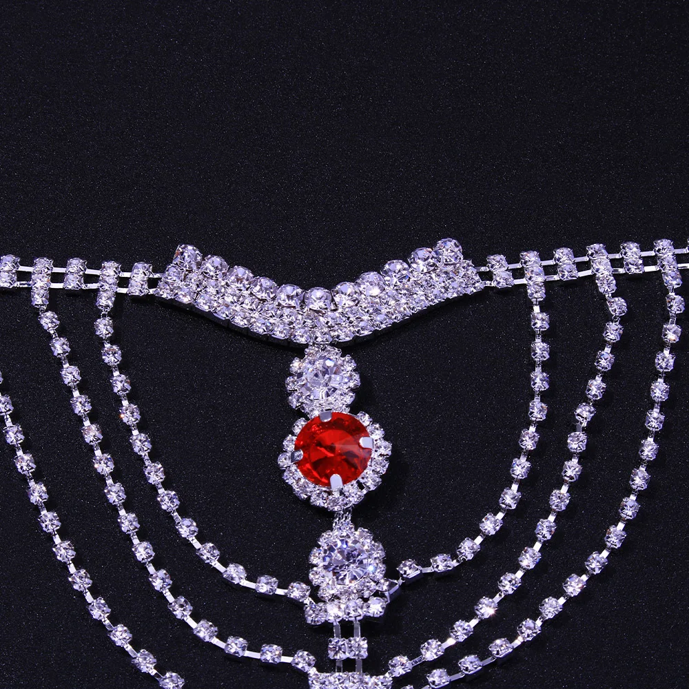 European American Ruby Bikini Body Chain Floral Pattern Thin Knitted ...