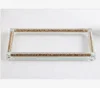 glass gold crushed diamond mirror tray popular rectangular glass tray