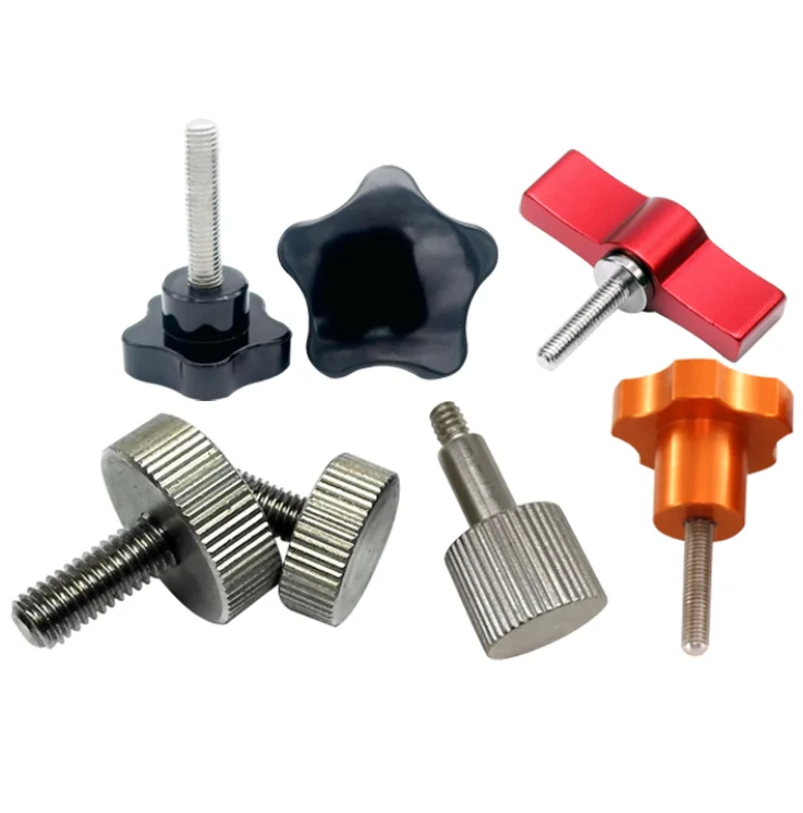 Oem Stainless Steel Hand Tightening Thumb Screw Anodized Aluminum