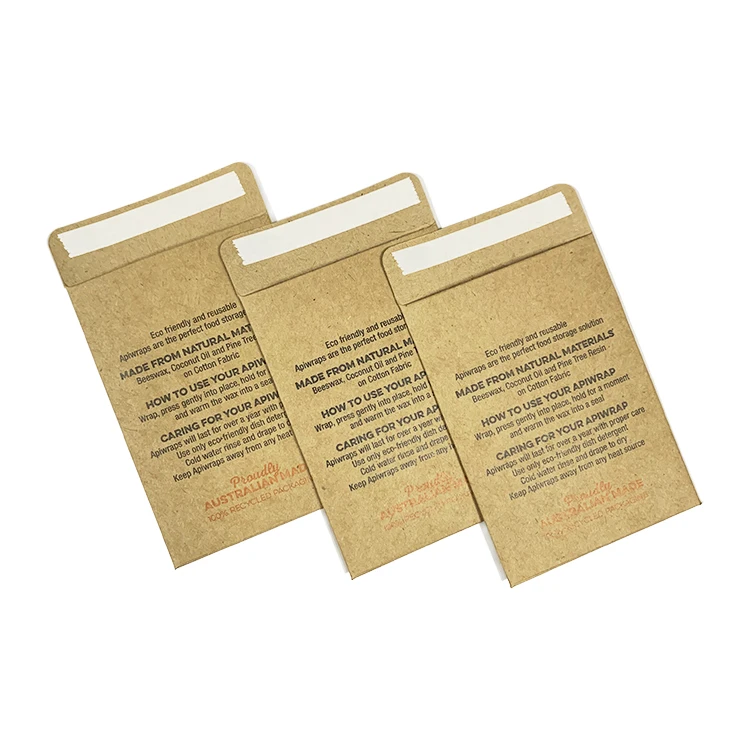 Custom Packaging Envelope With Pvc/pla Window For Bee Wax Wrap