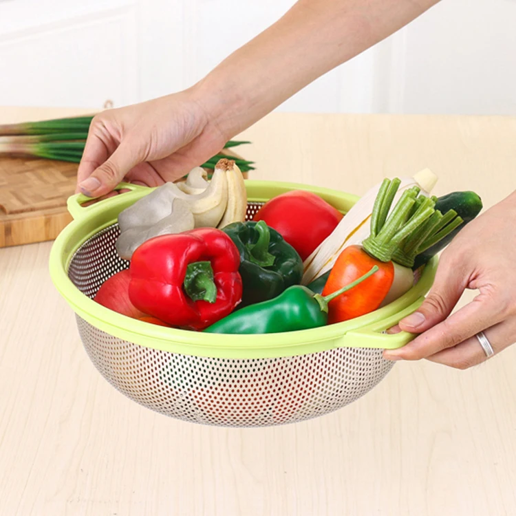 Strainers Stainless Steel Vegetable Collection Washing Fruit Basket