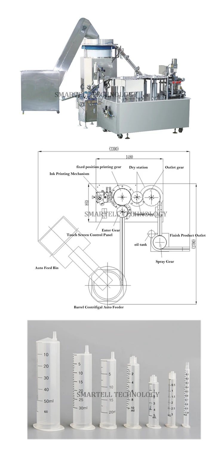 SMARTELL Auto Syringe Barrel Pad Printer Machine