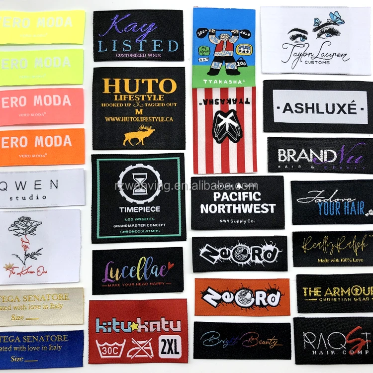 Customized High-Density Damask Woven Labels for Garments, Shoes, and ...