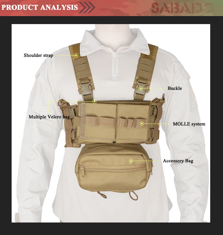 Sabado Tactical Lightweight Chest Vest Mk3 Modular Easy Chest Rig Vest