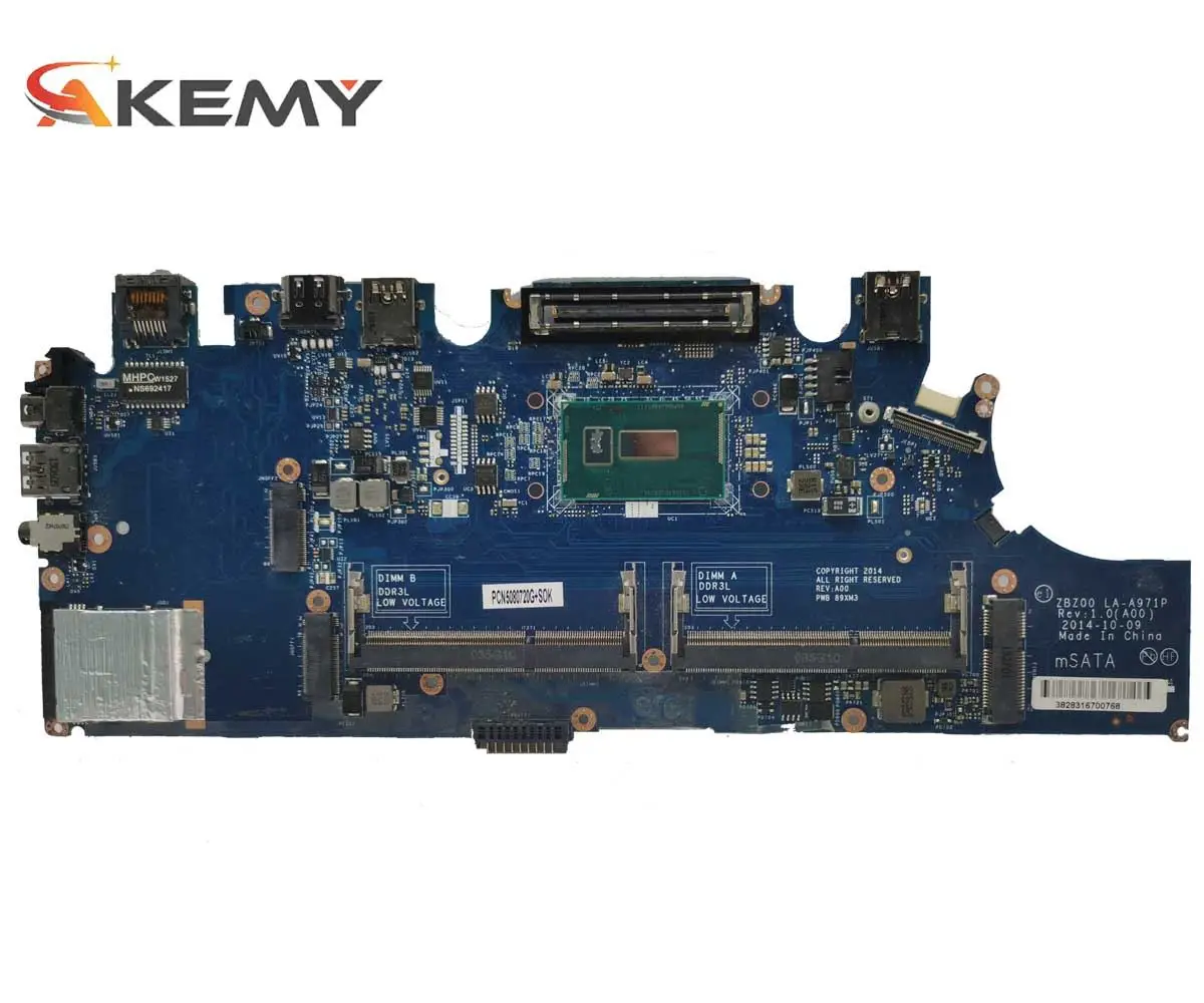 Laa971p Motherboard For Dell Latitude E7250 Cn0g9cnk With Cpu I3/i5