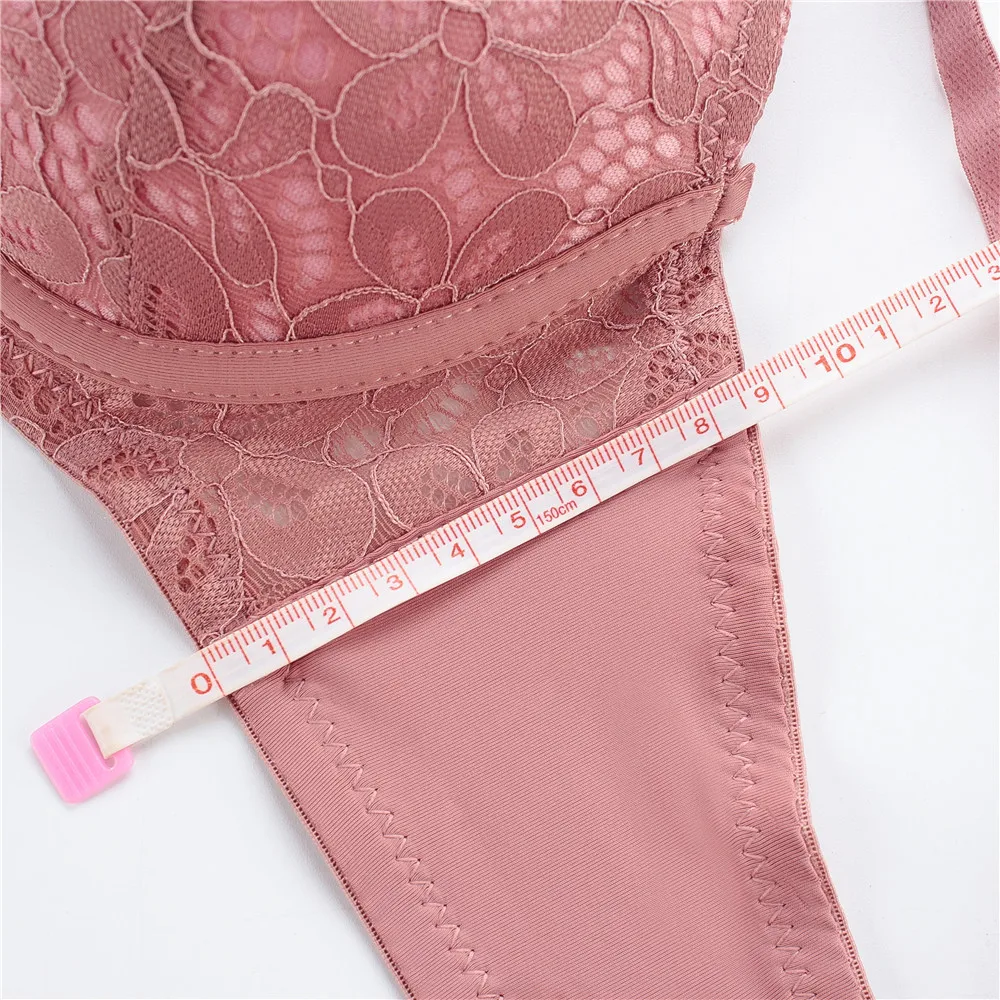 Underwear Push Up Lingerie Brassiere Lace Bralette Female Briefs Set