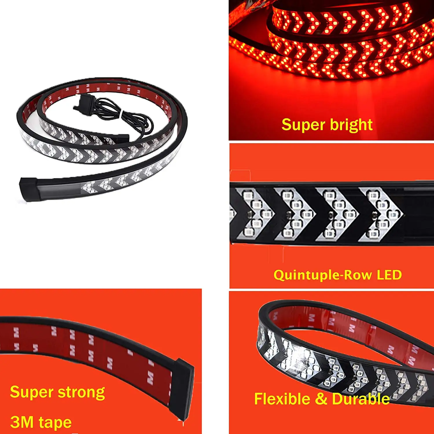 LED Tailgate Light Bar 60inch Strip with Directional Arrow Running/Parking Light/Sequential Turn Signal/Brake Light 450pcs Led