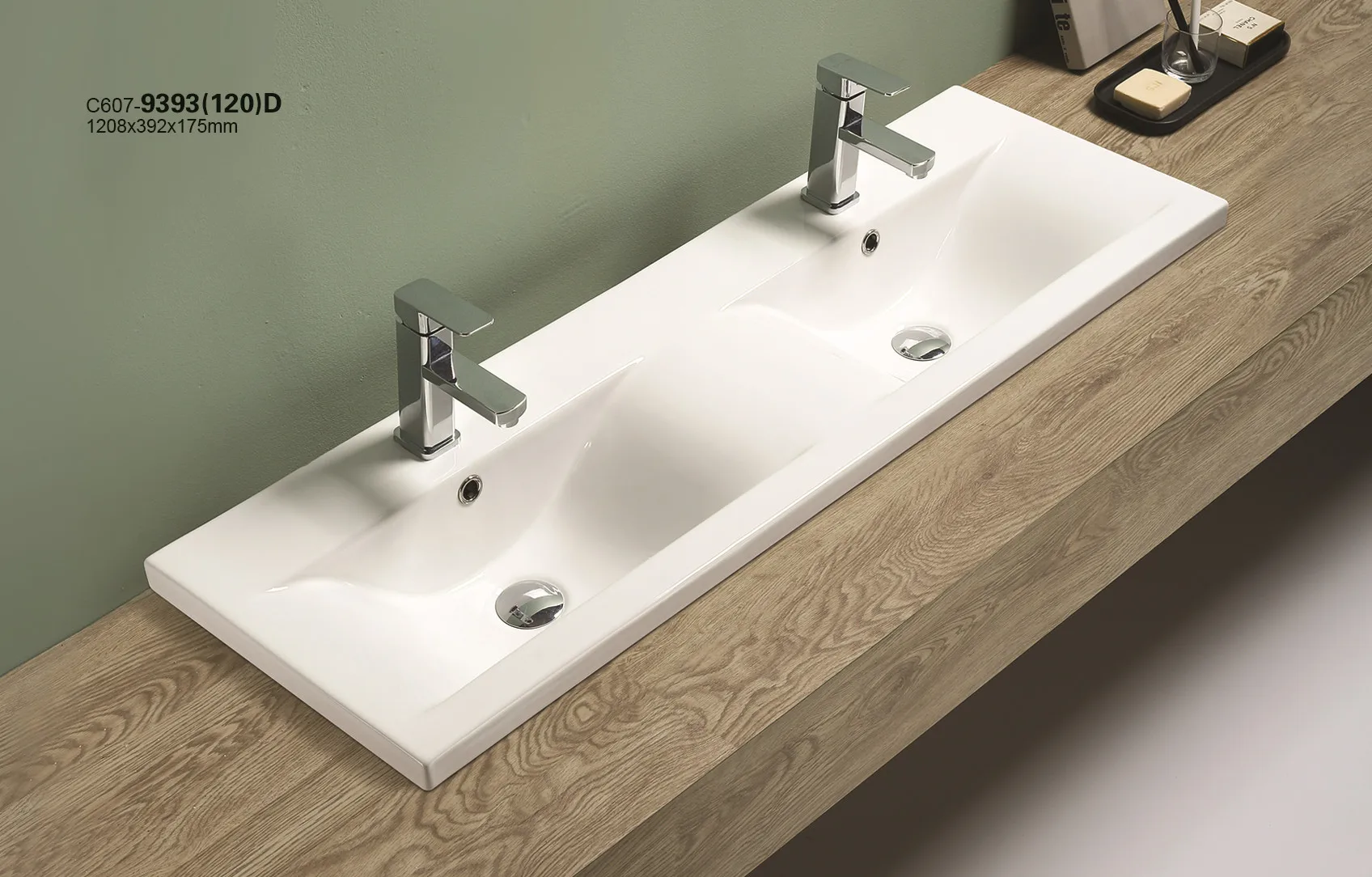 New Design Wall Hung Double Sink Basin Bath Vanity