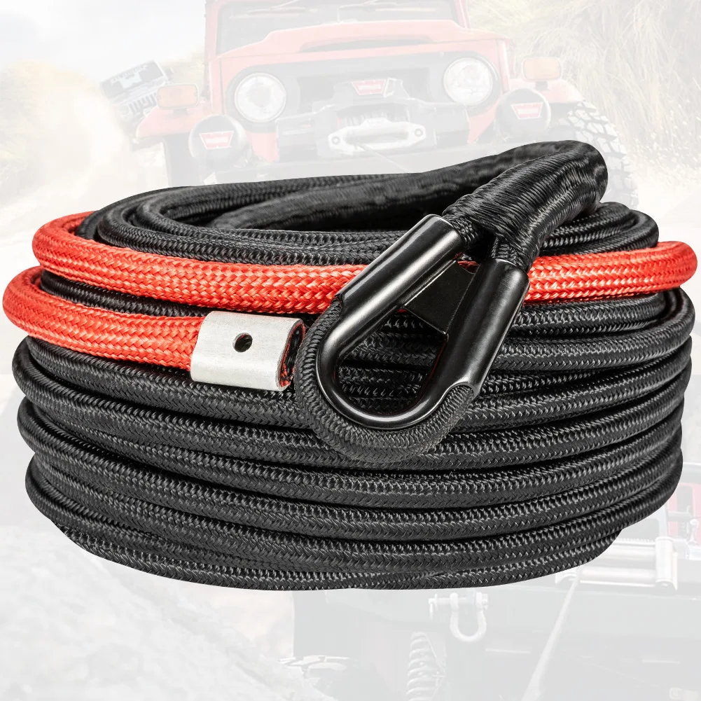23809 Ibs Winch Line Cable Rope with Protective Sleeve for 4WD Off Road Vehicle SUV Motorcycle Synthetic Winch Rope 3/8 x 85' 1 Year Warranty 