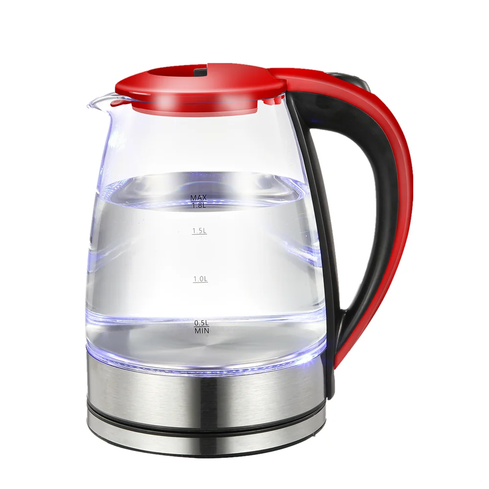 New Tea Pot Hot Water Fast Boil Cordless Glass Material 1.8l Tea Maker