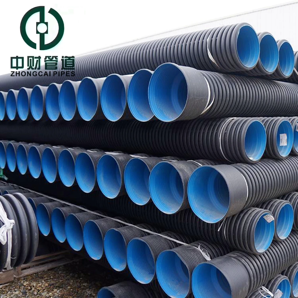 Zhongcai Pipe Pe Double Wall Corrugated Pipe High Quality Hdpe For Drainage Customized Plastic