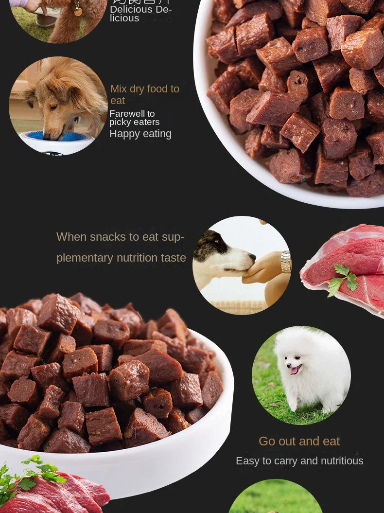 Dog Snacks Beef Granules Teddy Golden Hair Nutrition Training Molar Food Mixed Rice Dried Meat Gift Bag Fresh supplier
