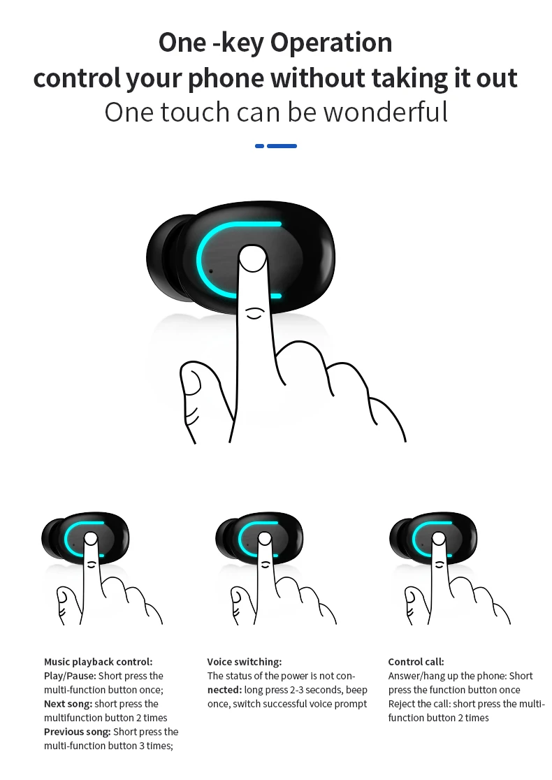 HBQ Q67 TWS Wireless Earbuds 3D Stereo Mini Bluetooth Earphone 5.0 With Mic Sports Waterproof Earphones Auto Pairing Headset - ANKUX.COM