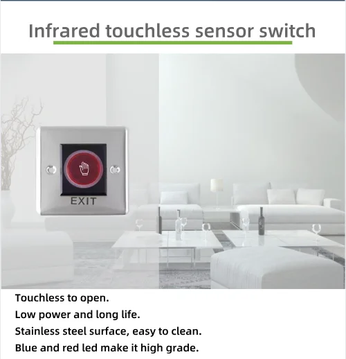 Rts Outdoor Push Button Switch Infrared Sensor Touchless Push Button