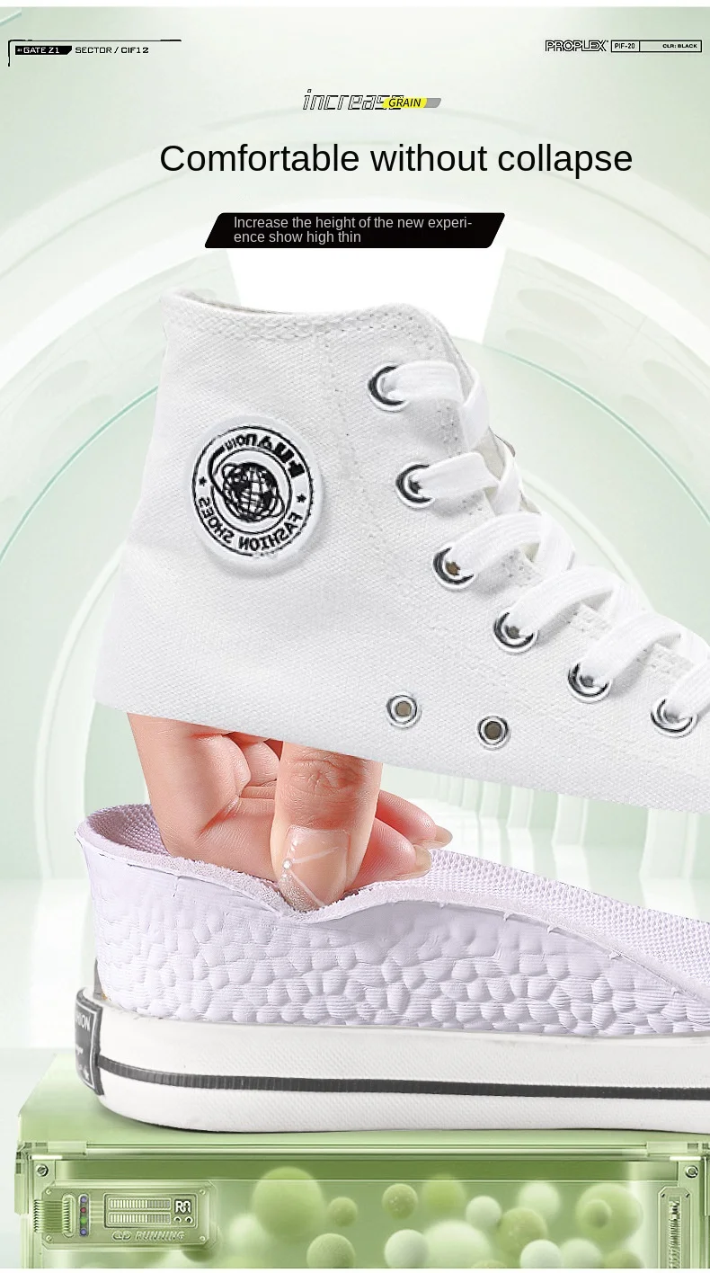 Popcorn Height Increasing Insoles Soft Shock Absorbing Pads