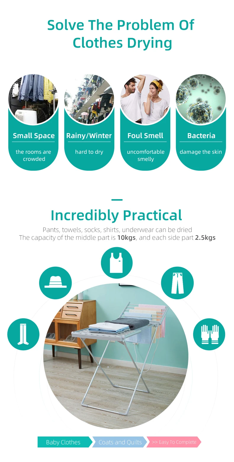 Evia Electric Laundry Heated Drying Rack Indoor Clothes Airer Buy