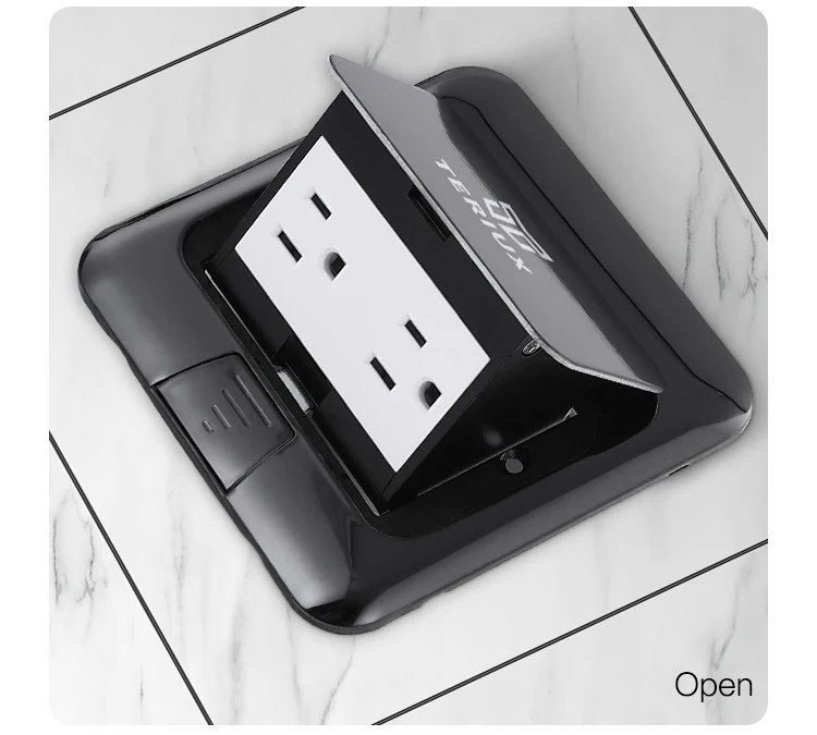 USA standard stainless steel black power 16A pop-up floor socket box