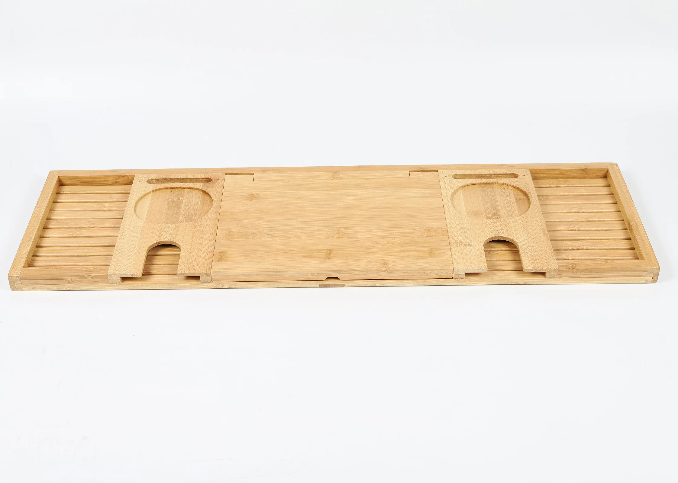 Sliding Bamboo Bathtub Caddy Tray With Book Tablet Cup Holder Buy