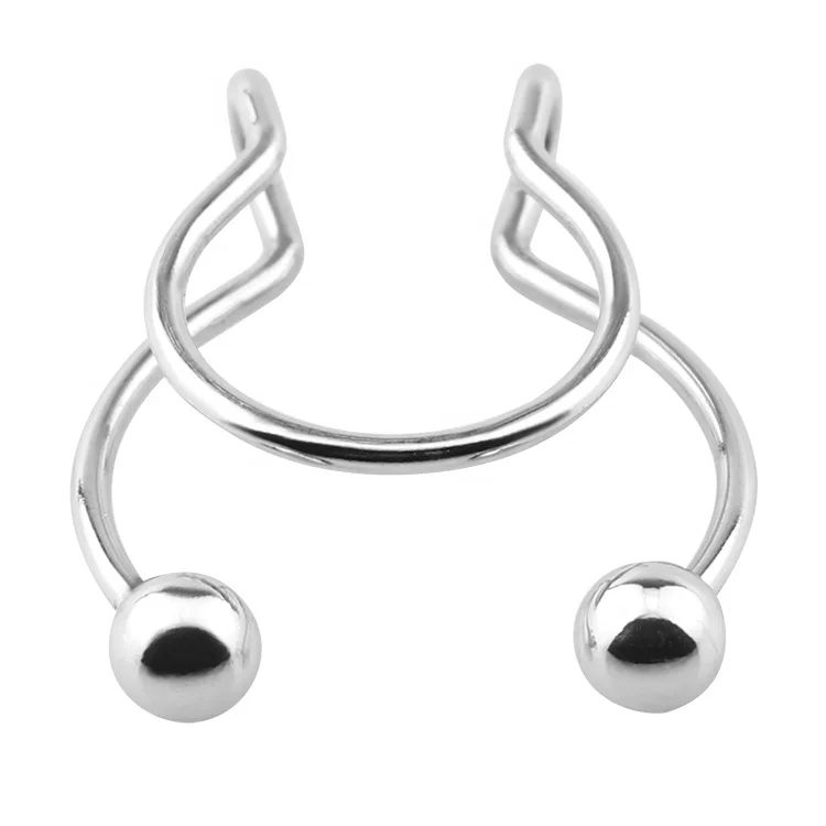 Antler Shape Nose Ring Stainless Steel Nasal Septum False Body Piercing Jewelry 