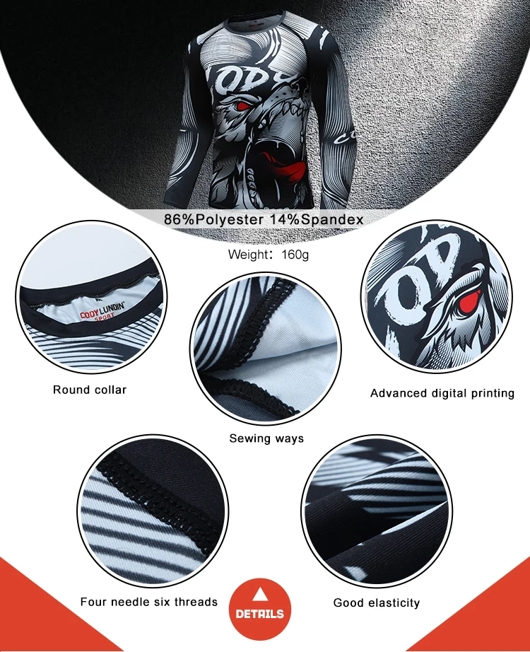 Mens long sleeve tshirts custom rashguards jiu jitsu mma bjj rash guard