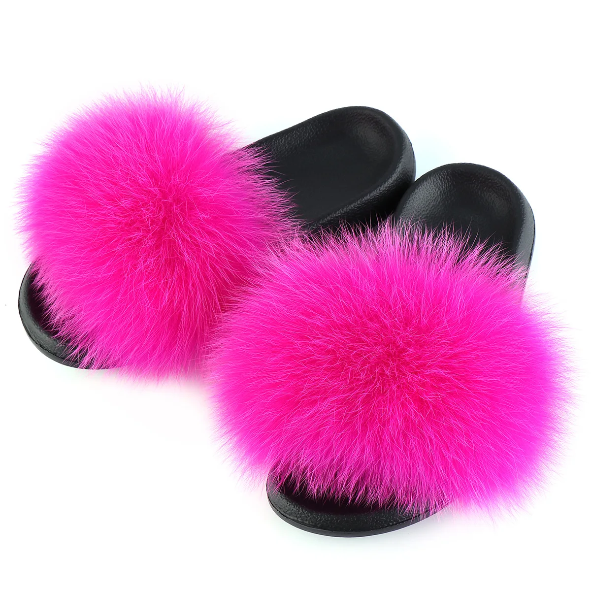 Wholesale Retro Color Furry Eva Slipper Woman Fur Sandal Fancy