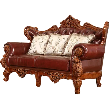 N 256 Occident Old Style Genuine Leather Finish Solid Wood Living