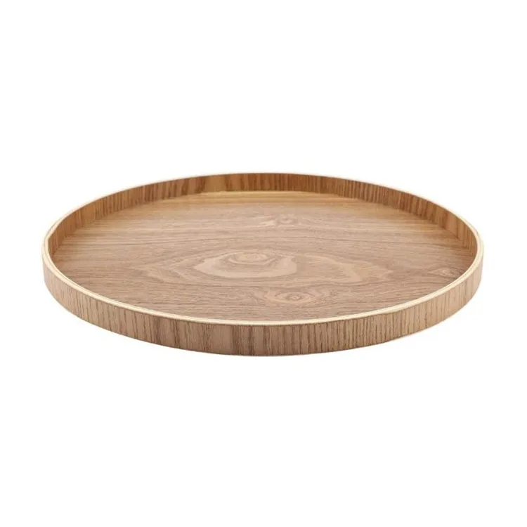 large wooden tray round