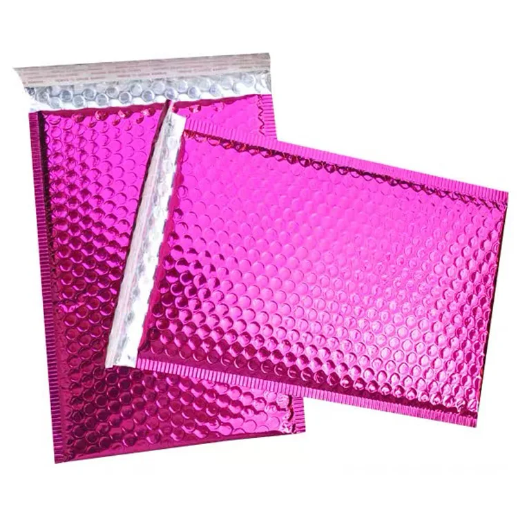 Metallic Pink Padded Envelope Poly Bubble Mailer Aluminium Foil Pink ...