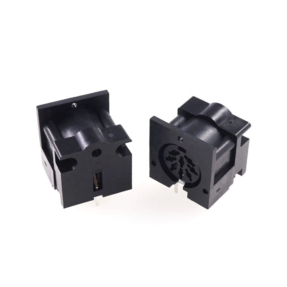 Circular Din Connector Receptacle 8 Pin 270 Degree Female Socket Pcb