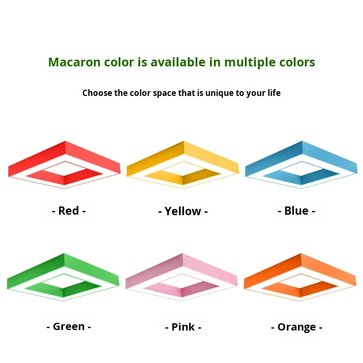product color led square pendant light for gyms shopping malls supermarkets kindergartens industrial style creative shape lamp-1