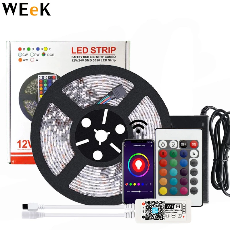 LED Strip Lights WiFi 16.4FT 5M Color Changing Kit Work with Alexa Google Assistant Wireless Phone APP Controlled Rope Light