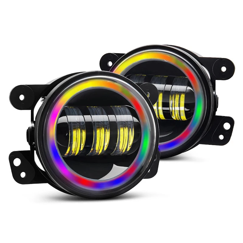 best piaa 4 inch fog lights round led fog lights RGB halo ring fog lights